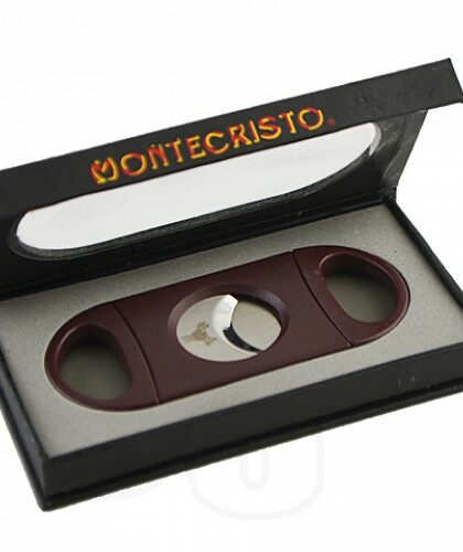 MONTECRISTO DOUBLE EDGE GUILLOTINE CUTTER - WITH CASE - Burgundy